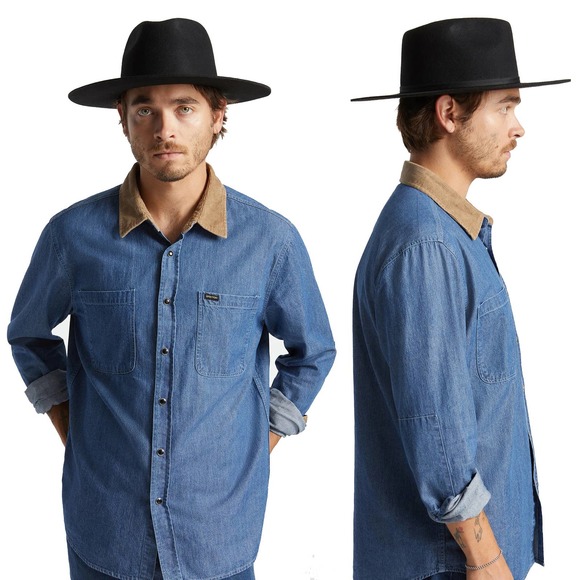 New Brixton black felt wool Unisex Cowboy Cohen Hat Size XS - Picture 7 of 7